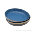 Noordse retro -steengoed diep bord Dish Ceramic